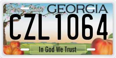 GA license plate CZL1064