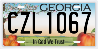 GA license plate CZL1067