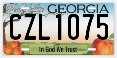 GA license plate CZL1075