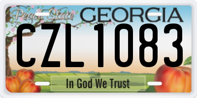 GA license plate CZL1083
