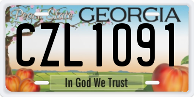 GA license plate CZL1091