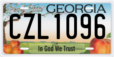 GA license plate CZL1096