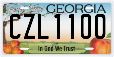 GA license plate CZL1100