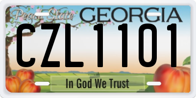GA license plate CZL1101