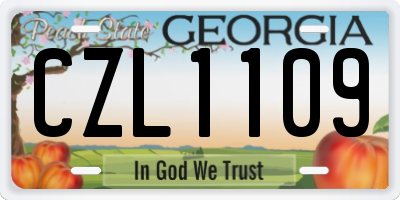 GA license plate CZL1109