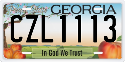 GA license plate CZL1113
