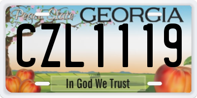 GA license plate CZL1119