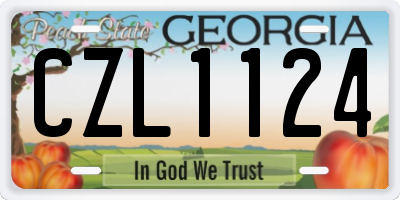 GA license plate CZL1124