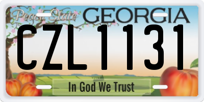 GA license plate CZL1131