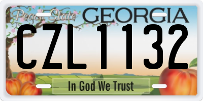 GA license plate CZL1132