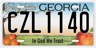 GA license plate CZL1140