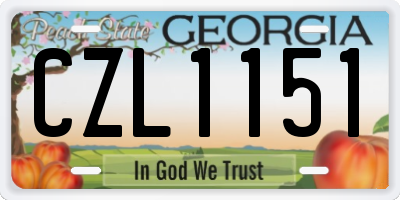 GA license plate CZL1151