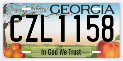 GA license plate CZL1158