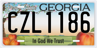 GA license plate CZL1186
