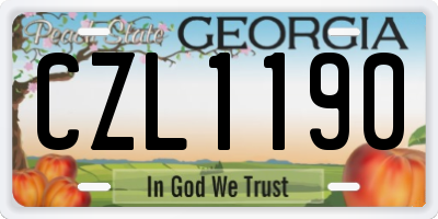 GA license plate CZL1190