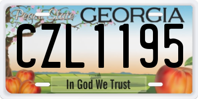 GA license plate CZL1195