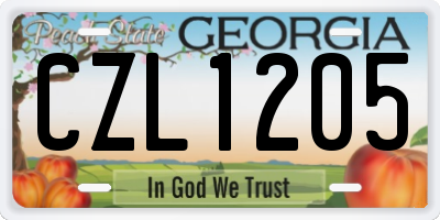 GA license plate CZL1205