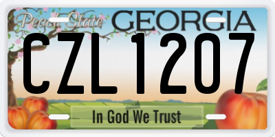 GA license plate CZL1207