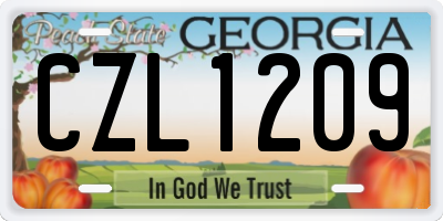 GA license plate CZL1209