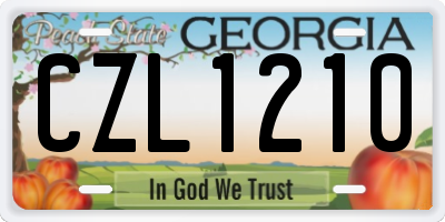 GA license plate CZL1210