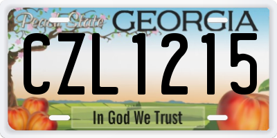 GA license plate CZL1215