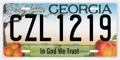 GA license plate CZL1219