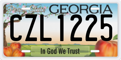 GA license plate CZL1225