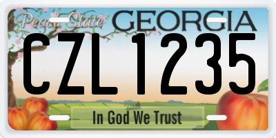 GA license plate CZL1235