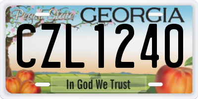 GA license plate CZL1240