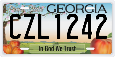 GA license plate CZL1242