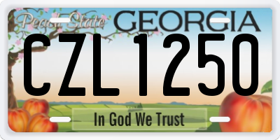 GA license plate CZL1250