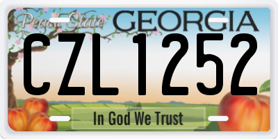 GA license plate CZL1252
