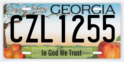 GA license plate CZL1255