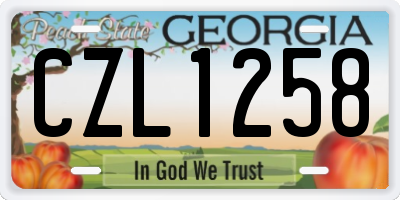 GA license plate CZL1258