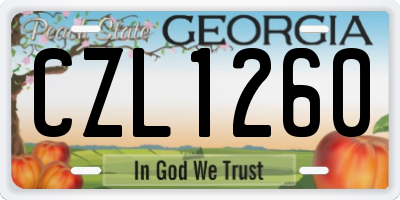 GA license plate CZL1260