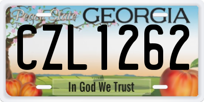 GA license plate CZL1262