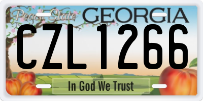 GA license plate CZL1266