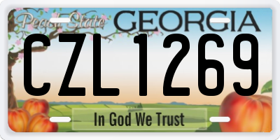 GA license plate CZL1269