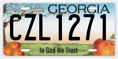 GA license plate CZL1271