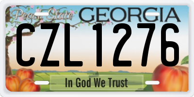 GA license plate CZL1276