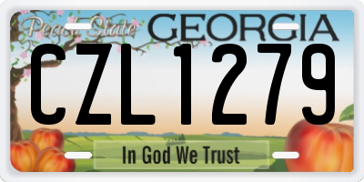 GA license plate CZL1279