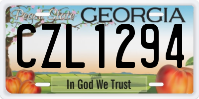 GA license plate CZL1294