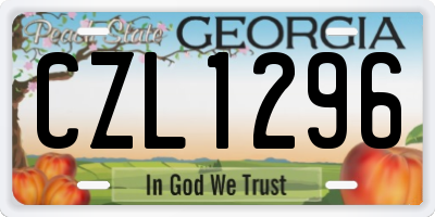 GA license plate CZL1296
