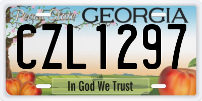 GA license plate CZL1297