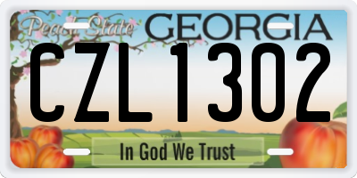 GA license plate CZL1302