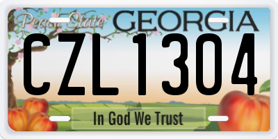 GA license plate CZL1304
