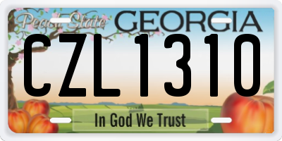 GA license plate CZL1310