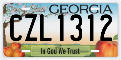 GA license plate CZL1312