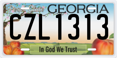 GA license plate CZL1313