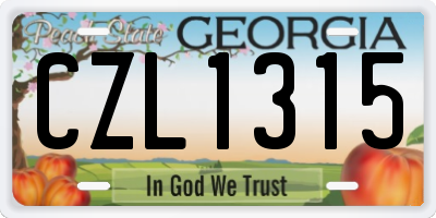 GA license plate CZL1315